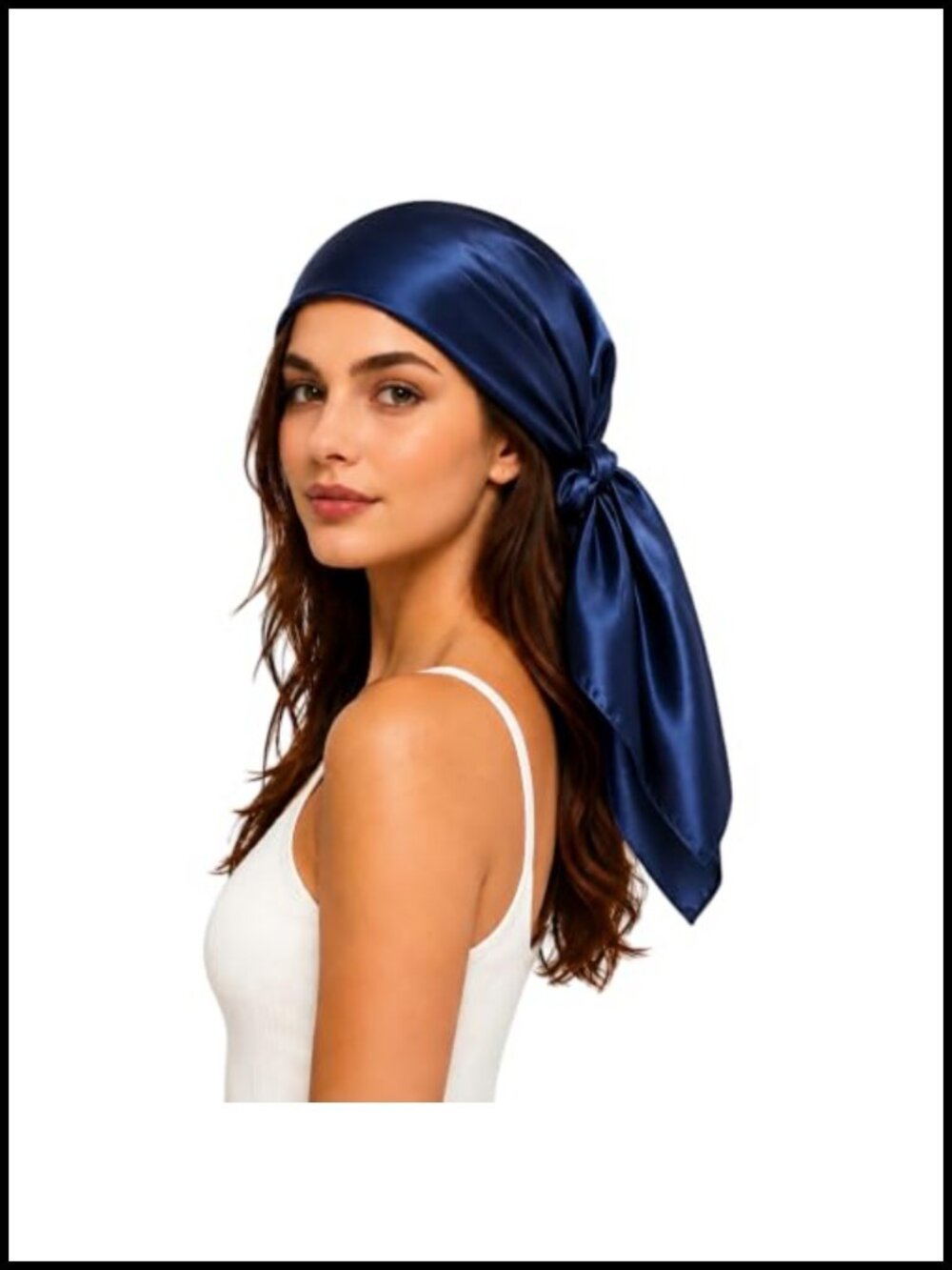 100% Mulberry Silk 35x35 Square Scarf Head Wrap Sleep Cap